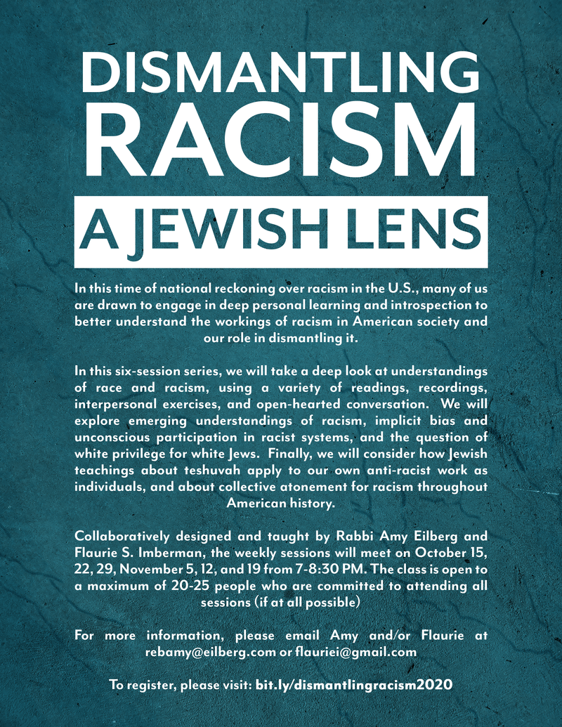 Banner Image for Dismantling Racism: A Jewish Lens