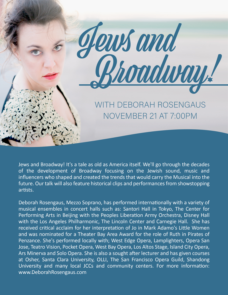 Banner Image for Jews and Broadway! With Deborah Rosengaus, November 21st at 7pm